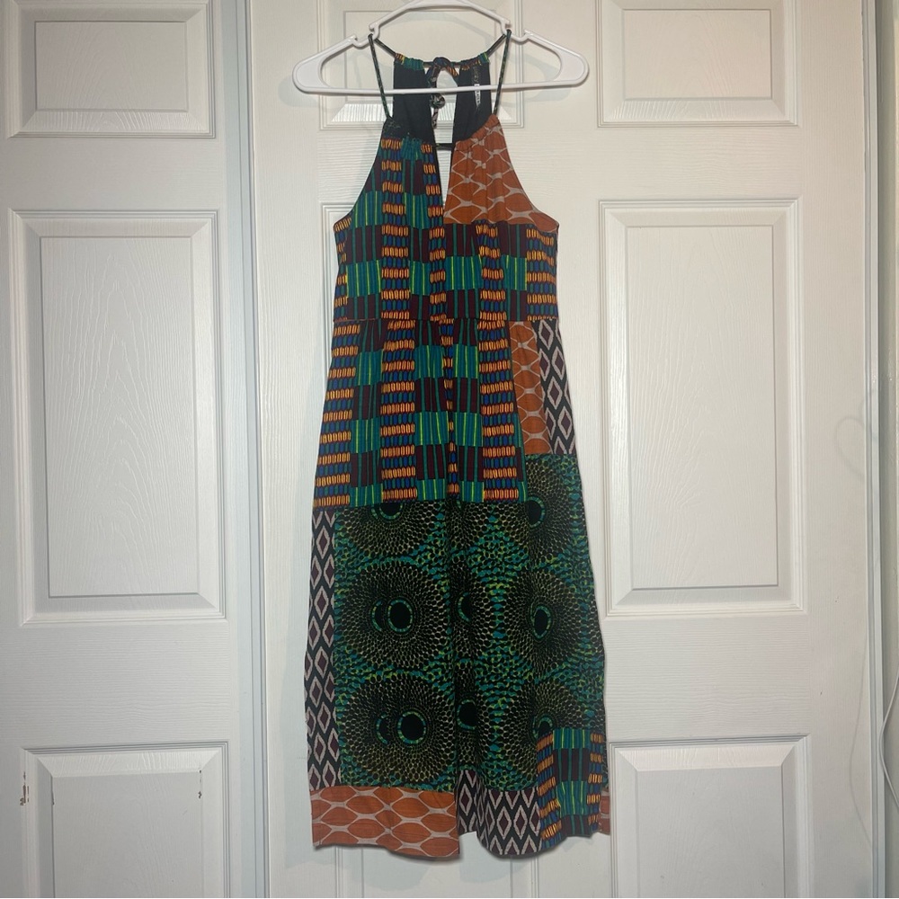 Plenty by Tracy Reese Batik Patchwork Halter Dress Size 2